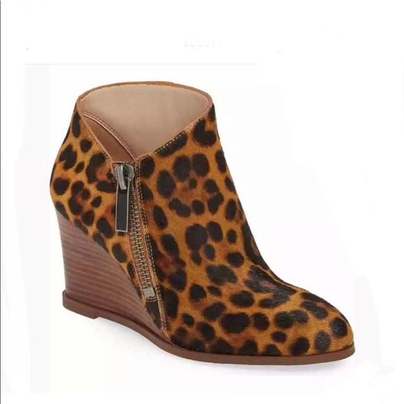 1.STATE KALEB LEOPARD PRINT WEDGE BOOTIE - Picture 1 of 6